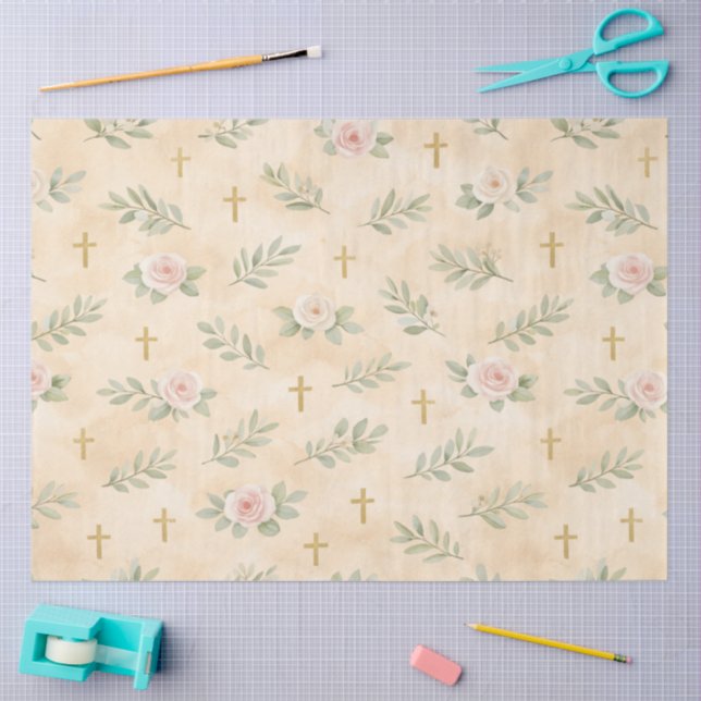 Papier Mousseline Première Sainte Communion modèle #8 (Artisanat)
