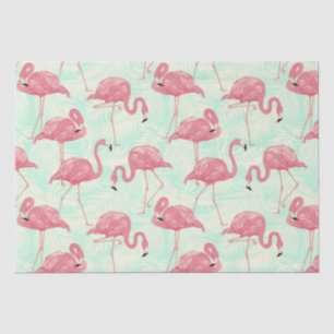 Papier Mousseline Preppy Chic Elegant Pink Flamingo Motif