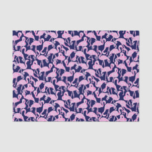 Papier Mousseline Preppy Palm Beach Imprimer Flamants roses rose et 
