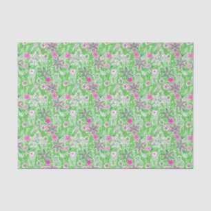Papier Mousseline Preppy Palm Beach Imprimer Giraffes rose et verte