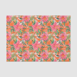 Papier Mousseline Preppy Palm Beach Motif de fleurs tropicales