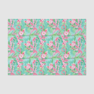 Papier Mousseline Preppy Palm Beach Motif de fleurs tropicales