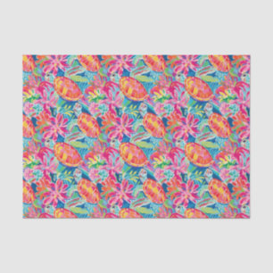 Papier Mousseline Preppy Palm Beach Motif de tortues tropicales
