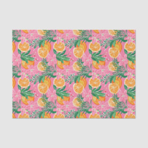 Papier Mousseline Preppy Palm Beach Motif tropical Oranges