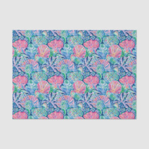 Papier Mousseline Preppy Palm Beach Ocean Shell Motif