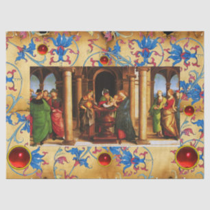 Papier Mousseline PRÉSENTATION DE JÉSUS AU TEMPLE Noël Floral