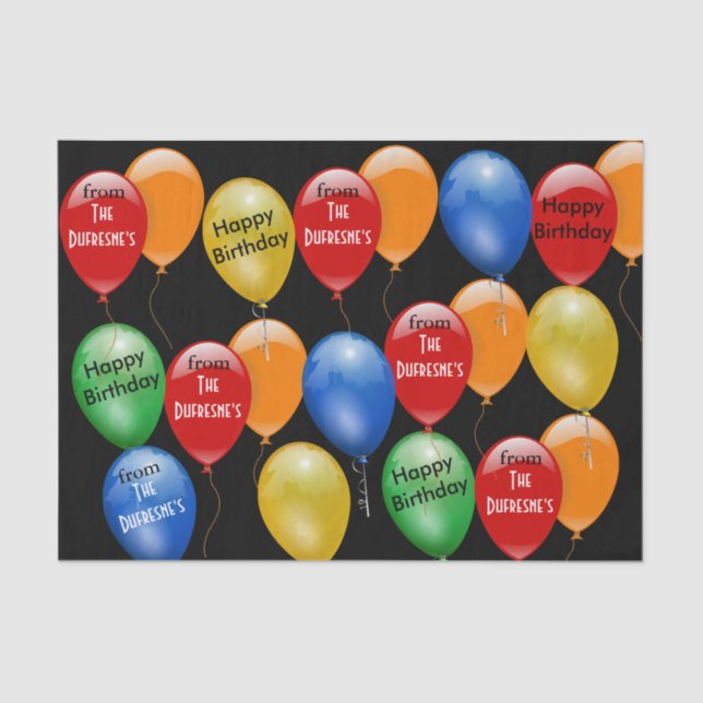 Papier Mousseline Prêt à partir Anniversaire personnalisé (Recto)