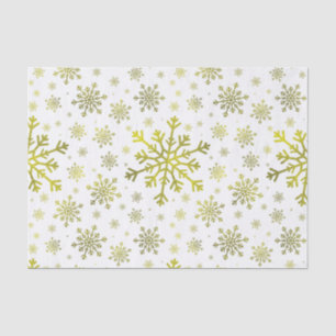 Papier Mousseline Pretty Gold Noël Snowflakes sur Winter White
