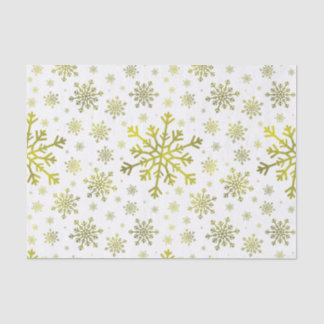 Papier Mousseline Pretty Gold Noël Snowflakes sur Winter White