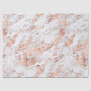 Papier Mousseline Pretty Rose Gold White Glitzy Marble