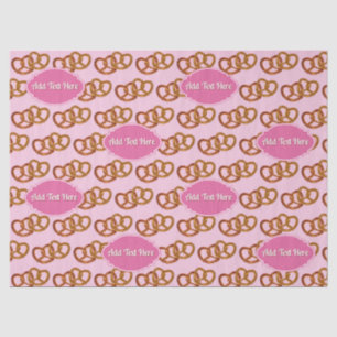Papier Mousseline Pretzel Love avec texte personnalisé Répéter le Mo