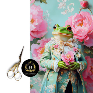 Papier Mousseline Prince Charmant Fantaisiste Grenouille Florale Déc
