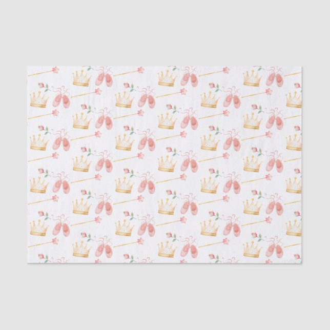 Papier Mousseline Princess Crown Wand Rose Little Girl Anniversaire (Recto)