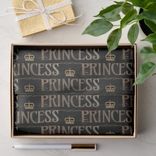 Papier Mousseline PRINCESS Lettering  - Elegant Rich Royal (Cadeau)