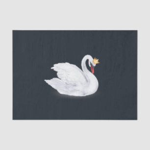Papier Mousseline Princesse cygne noir et blanc