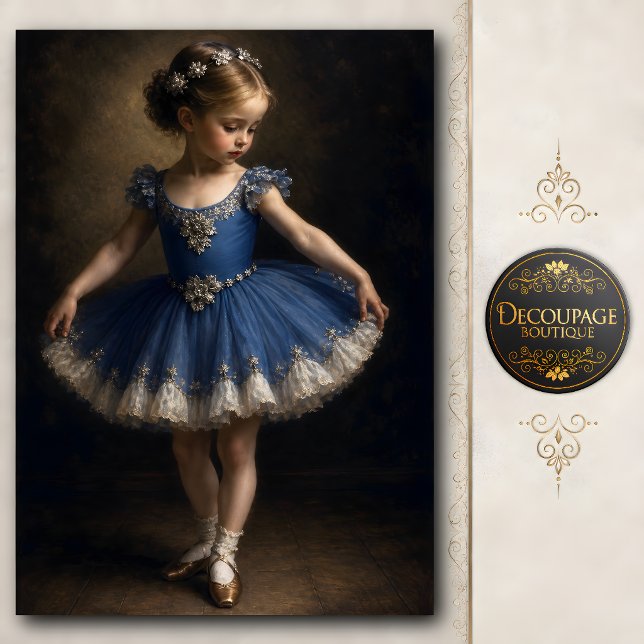 Papier Mousseline Princesse de ballet flocon de neige bleu (Blue Snowflake Ballet Princess Tissue Paper)