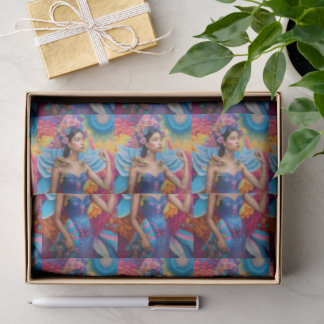 Papier Mousseline Princesse élégante avec des ailes 