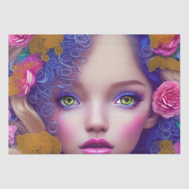 Papier Mousseline Princesse Fleur inspirée par la culture ukrainienn (Recto)