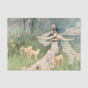 Papier Mousseline Princesse vintage et découpage du mouton