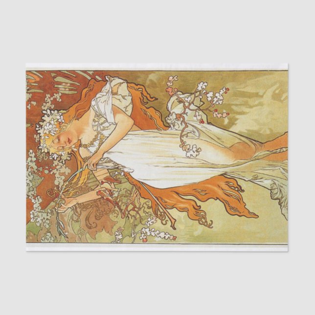 Papier Mousseline Printemps par Alphonse Mucha (Recto)