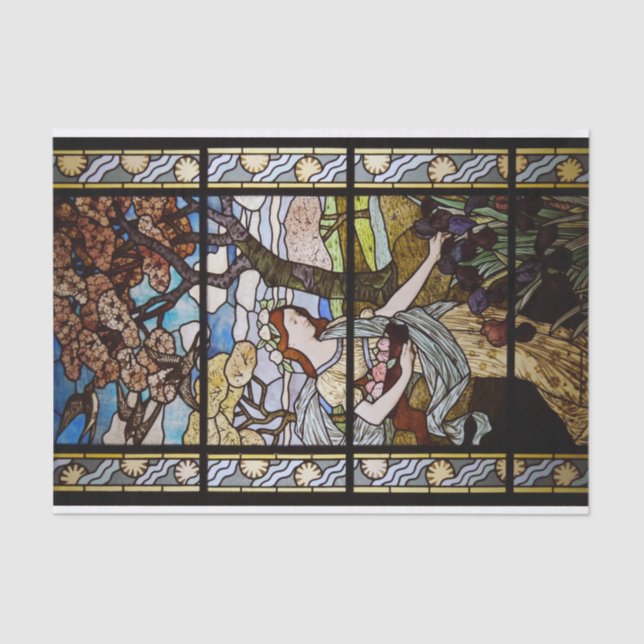 Papier Mousseline Printemps par Eugene Grasset (Recto)