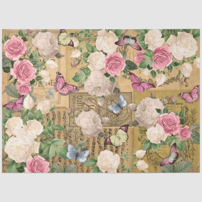 Papier Mousseline printemps vintage  (Recto)