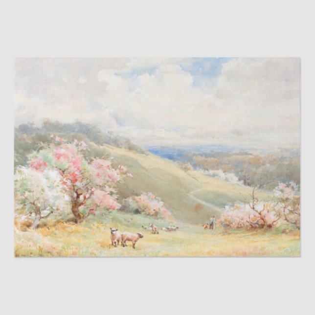 Papier Mousseline Printemps vintage par Joseph Rubens Powell (Recto)