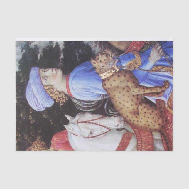 Papier Mousseline Procession de Magus Melchior, Cheval, Chat sauvage (Recto)