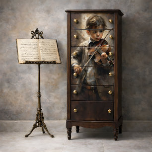 Papier Mousseline Prodigy Melody Violoniste Vintage Découpage