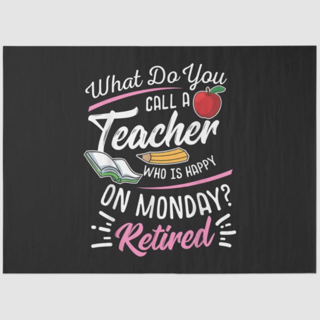 Papier Mousseline Professeur À La Retraite Professeur Retraité Heure (Recto)