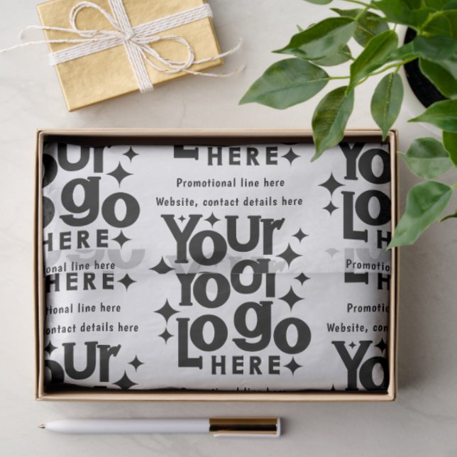 Papier Mousseline Professional Business Logo Text Promotional Retro (Cadeau)