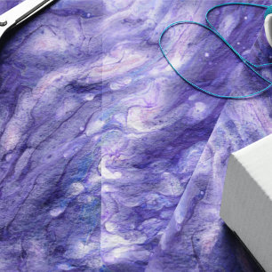 Papier Mousseline Profondeurs de galaxie violette en acrylique fluid