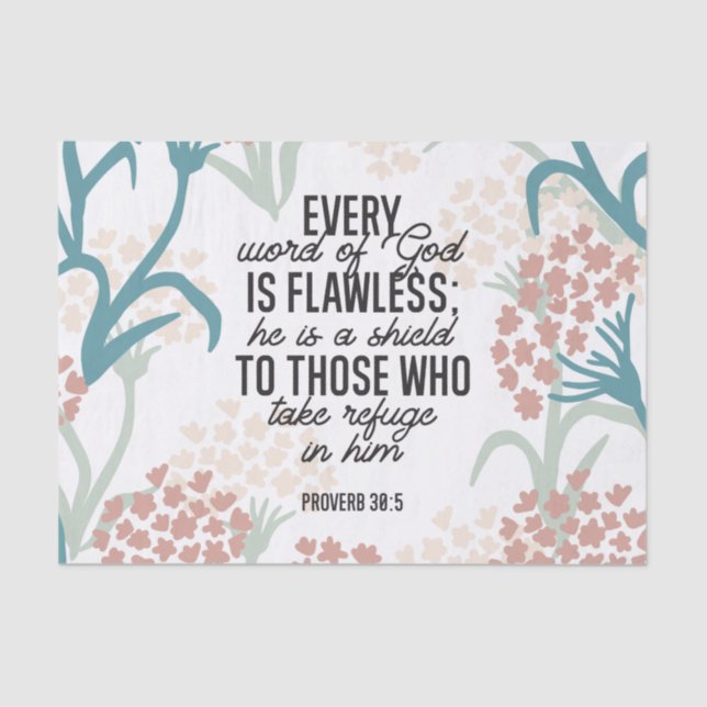 Papier Mousseline Proverbe 30:5 Verset biblique (Recto)
