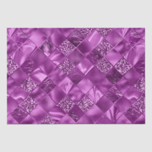 Papier Mousseline Prune Élégante Pailletée Motif en Treillis de Diam