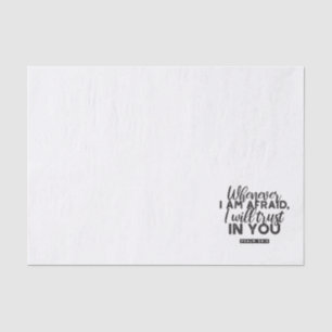 Papier Mousseline Psaume 56:3 Bible Verse Art "Je ferai confiance en