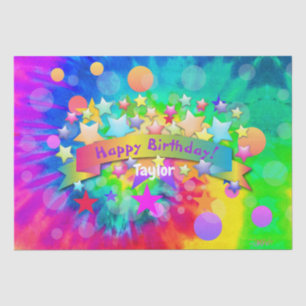 Papier Mousseline Psychedelic Joyeux Anniversaire Tissu Papier HAMby