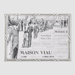 Papier Mousseline Publicité de mode française Lady Frame Découpage