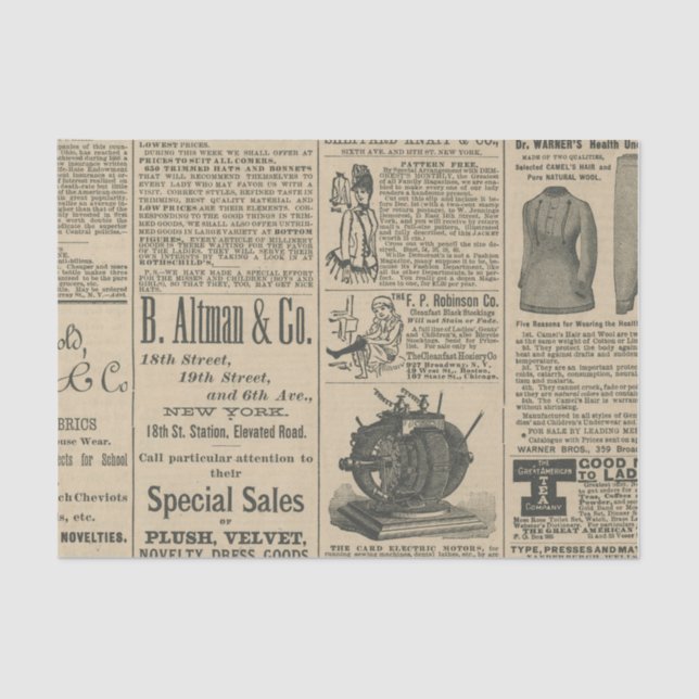 Papier Mousseline Publicité vintage (Recto)