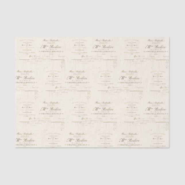 Papier Mousseline Publicité Vintage de fleuriste français (Recto)