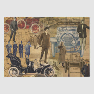 Papier Mousseline Publicité vintage Hommes Shabby Chic Decoupage