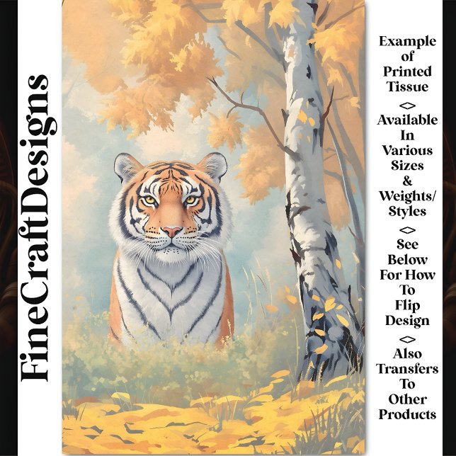 Papier Mousseline Puissant Tigre Régal, Gaze Intense CB2 Découpage (Créateur téléchargé)