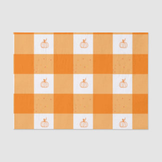 Papier Mousseline Pumpkin party thank you notes with orange gingham
