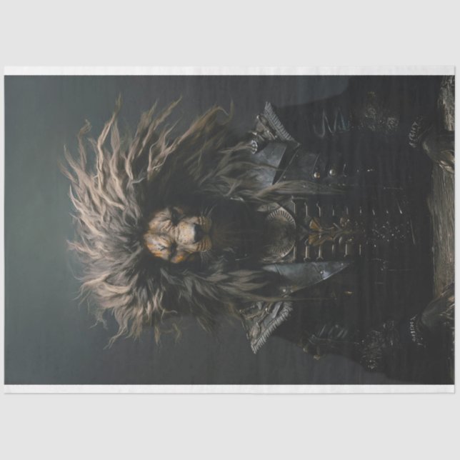 Papier Mousseline Punk Gang Lion africain en cuir découpage (Recto)