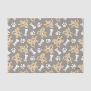 Papier Mousseline Puppy Scooby-Doo Bone & Motif Empreinte de patte