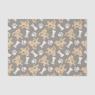 Papier Mousseline Puppy Scooby-Doo Bone & Motif Empreinte de patte