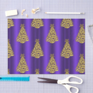 Papier Mousseline Purple and Gold Christmas