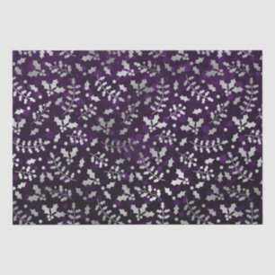Papier Mousseline Purple Bokeh et Silver Foil Christmas Holly
