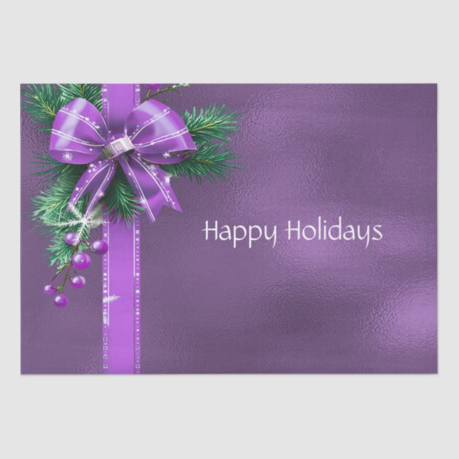 Papier Mousseline Purple Bow Holiday (Recto)