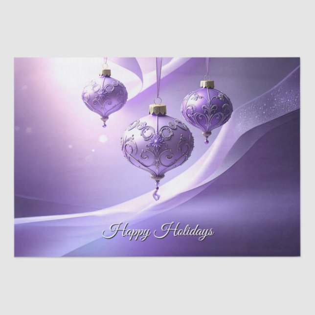 Papier Mousseline Purple Christmas Ball Holiday Tissue Paper (Recto)