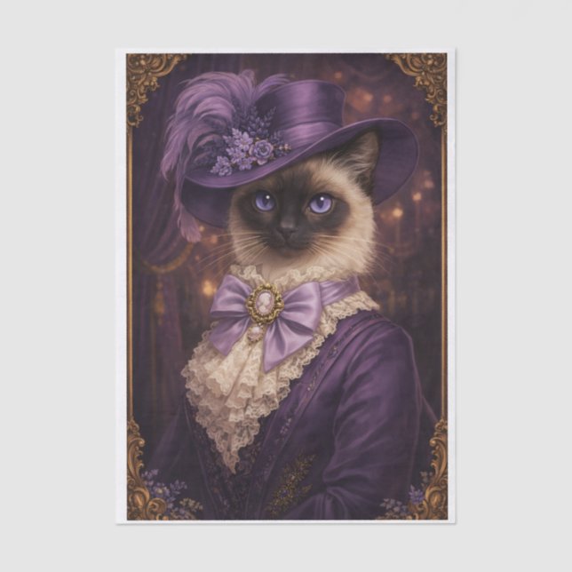 Papier Mousseline Purple Fancy Kitty  (Recto)